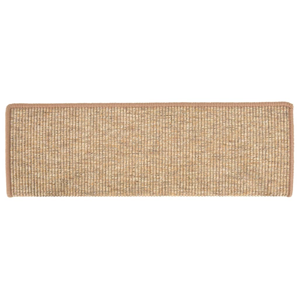 Kāpņu paklājiņi, 15 gab., 65x21x4 cm, gaiši brūni, taisnstūrveida malas