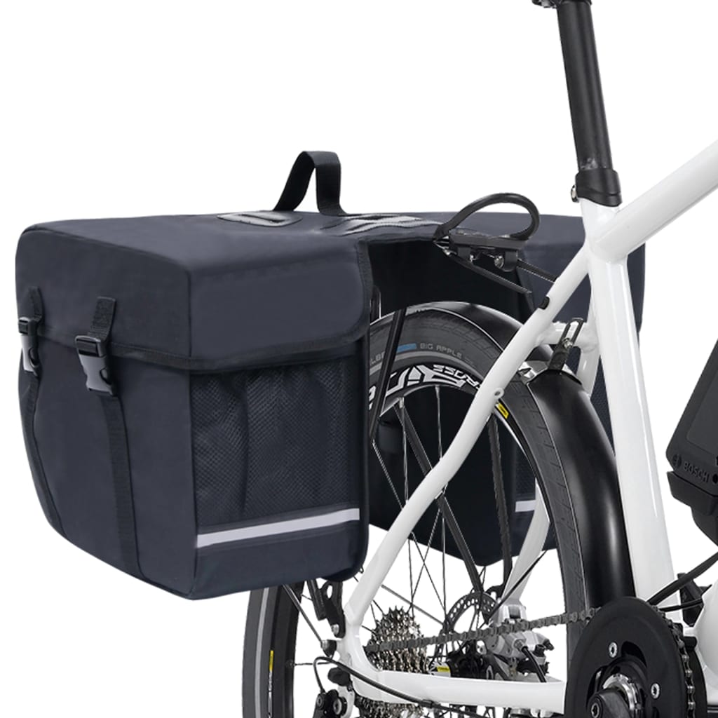 Dubultā soma velosipēda bagāžniekam, melna, 35l