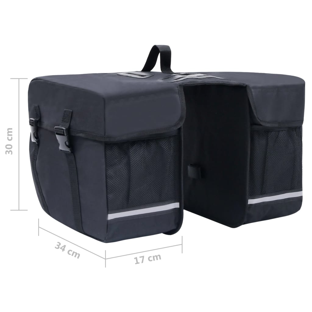 Dubultā soma velosipēda bagāžniekam, melna, 35l