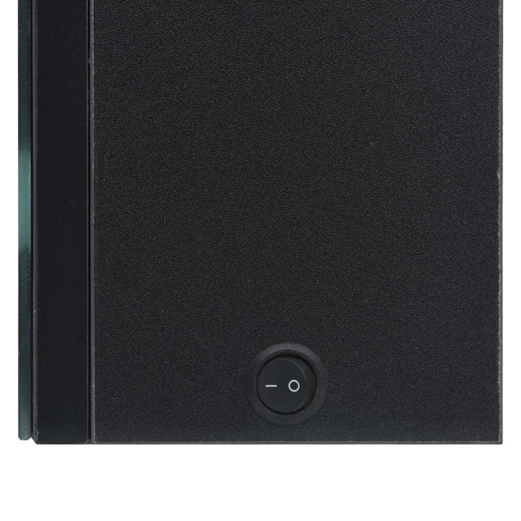 Veidrodinė vonios spintelė su LED apšvietimu, juoda, 50x14x60cm