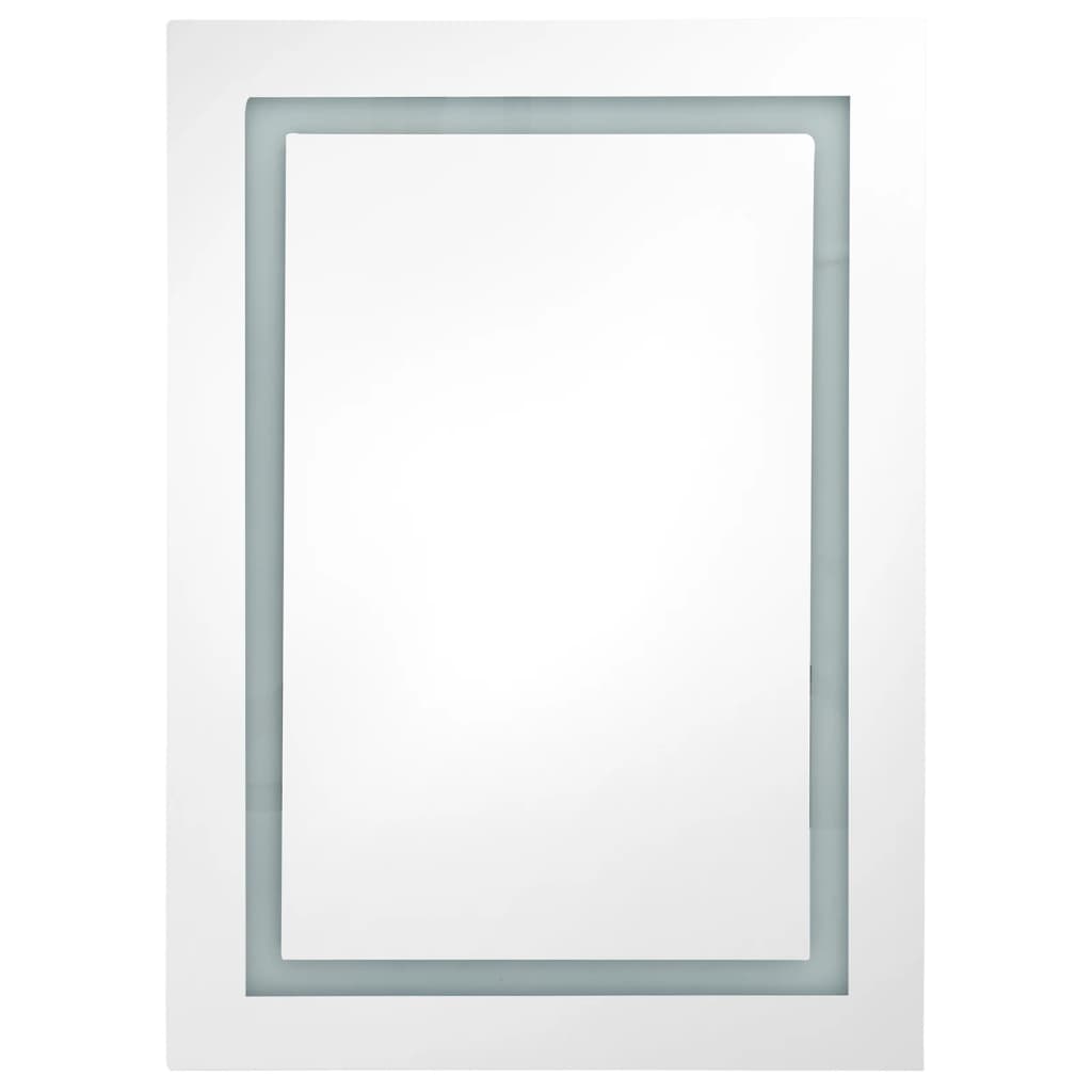 Spoguļskapītis vannasistabai ar LED, betona pelēks, 50x13x70cm