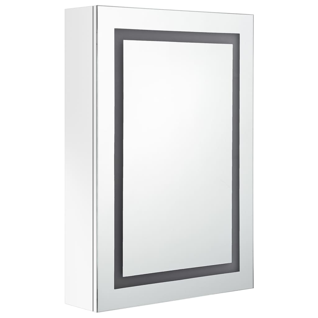 LED mirrored bathroom cabinet, white, 50x13x70cm, glossy