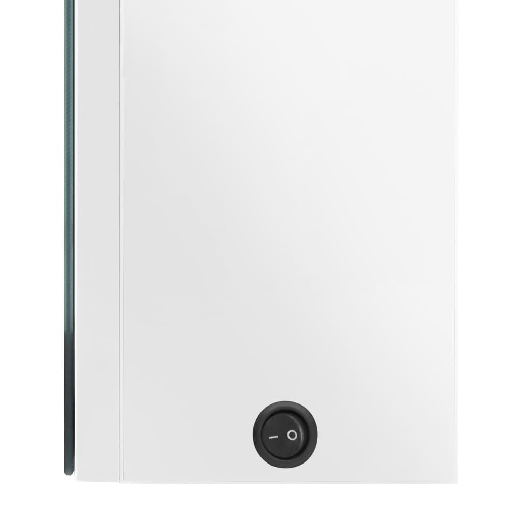 LED mirrored bathroom cabinet, white, 50x13x70cm, glossy