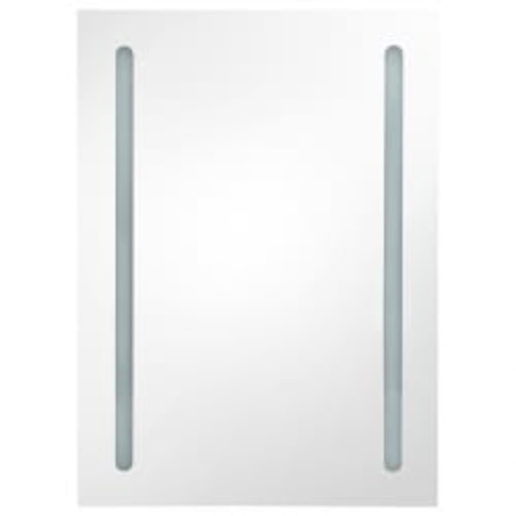LED mirror bathroom cabinet, oak, 50x13x70cm