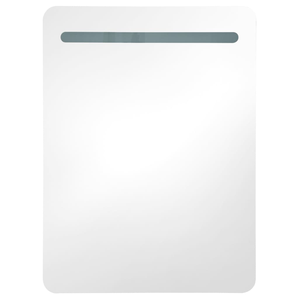 Mirror Bathroom Cabinet with LED Lighting, Grey, 60x11x80cm