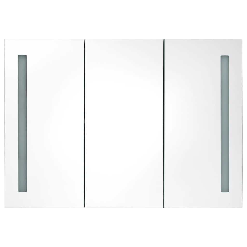 Spoguļskapītis vannasistabai ar LED apgaismojumu, balts, 89x14x62cm