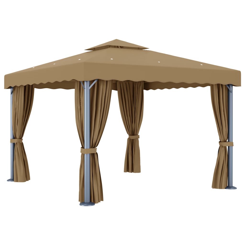 Lapene ar aizkariem BIRCH, taupe, 3x3m