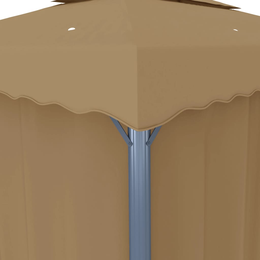 Lapene ar aizkariem BIRCH, taupe, 3x3m