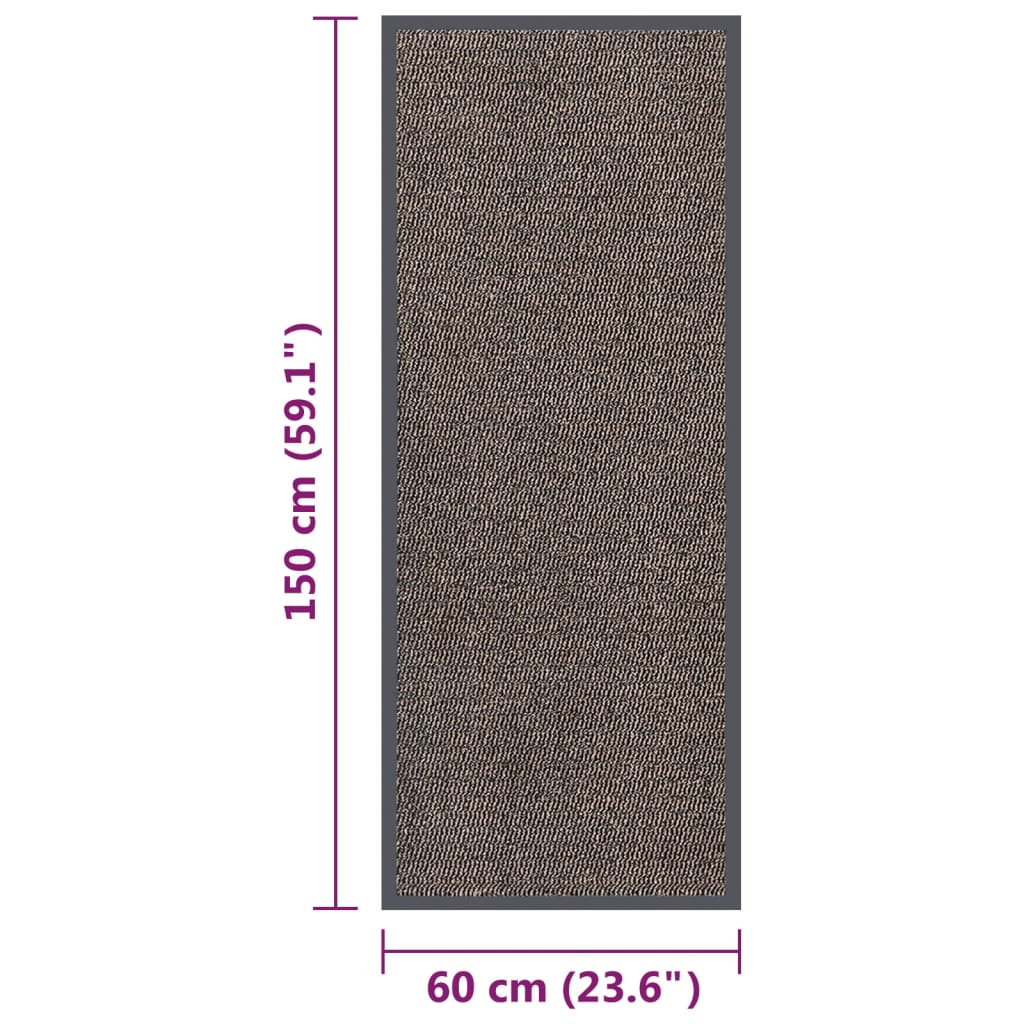 Doormat, dark brown, 60x150cm, tufted