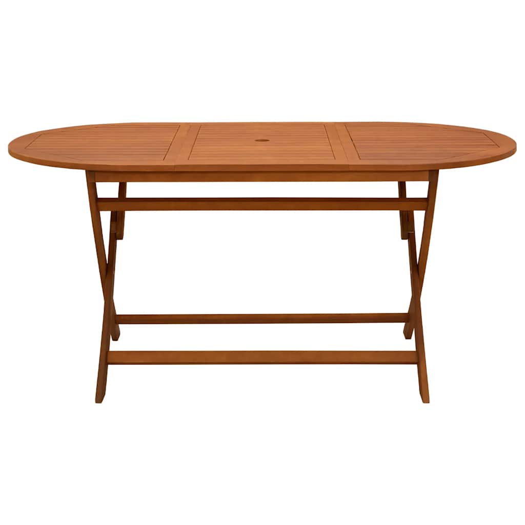 Foldable garden table, 160x85x75cm, solid eucalyptus