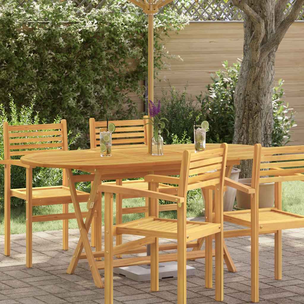 Foldable garden table, 160x85x75cm, solid eucalyptus