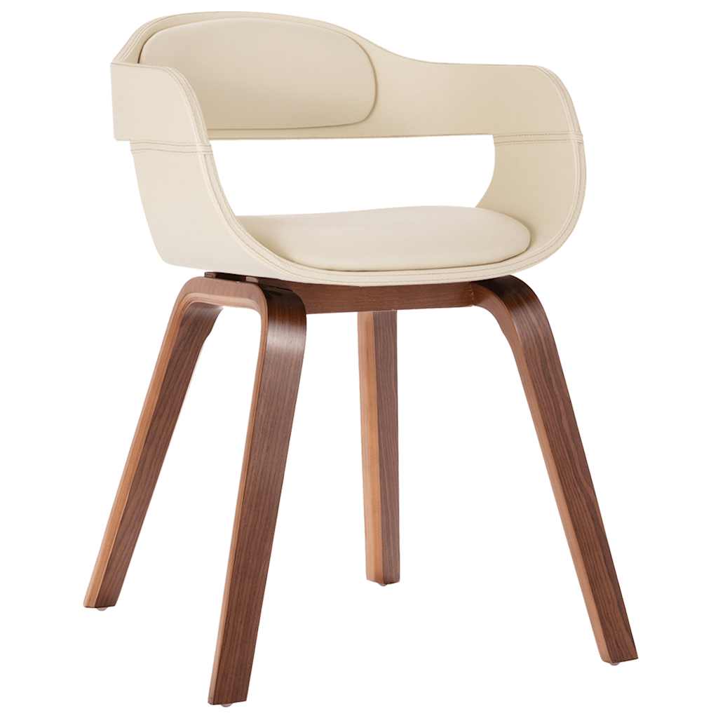 Dining chair with beech legs, white, faux leather