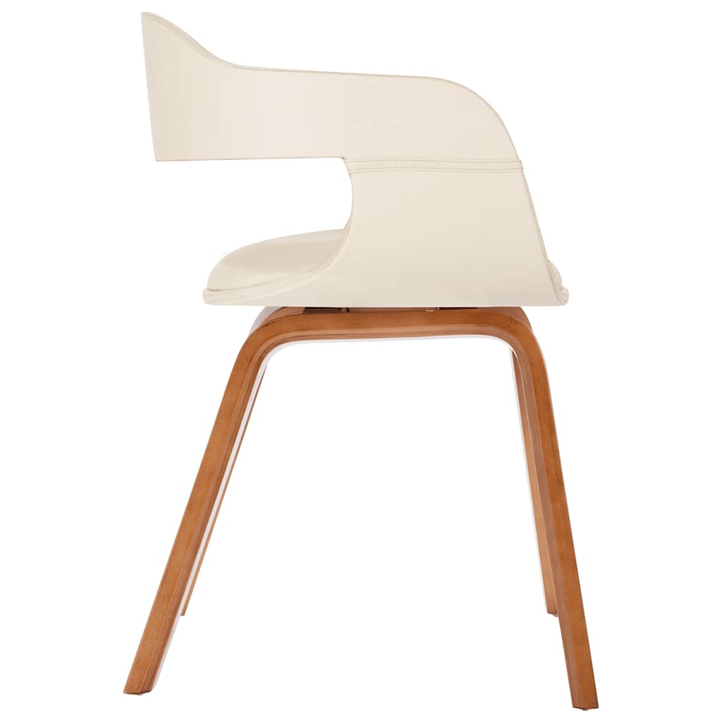 Dining chair with beech legs, white, faux leather