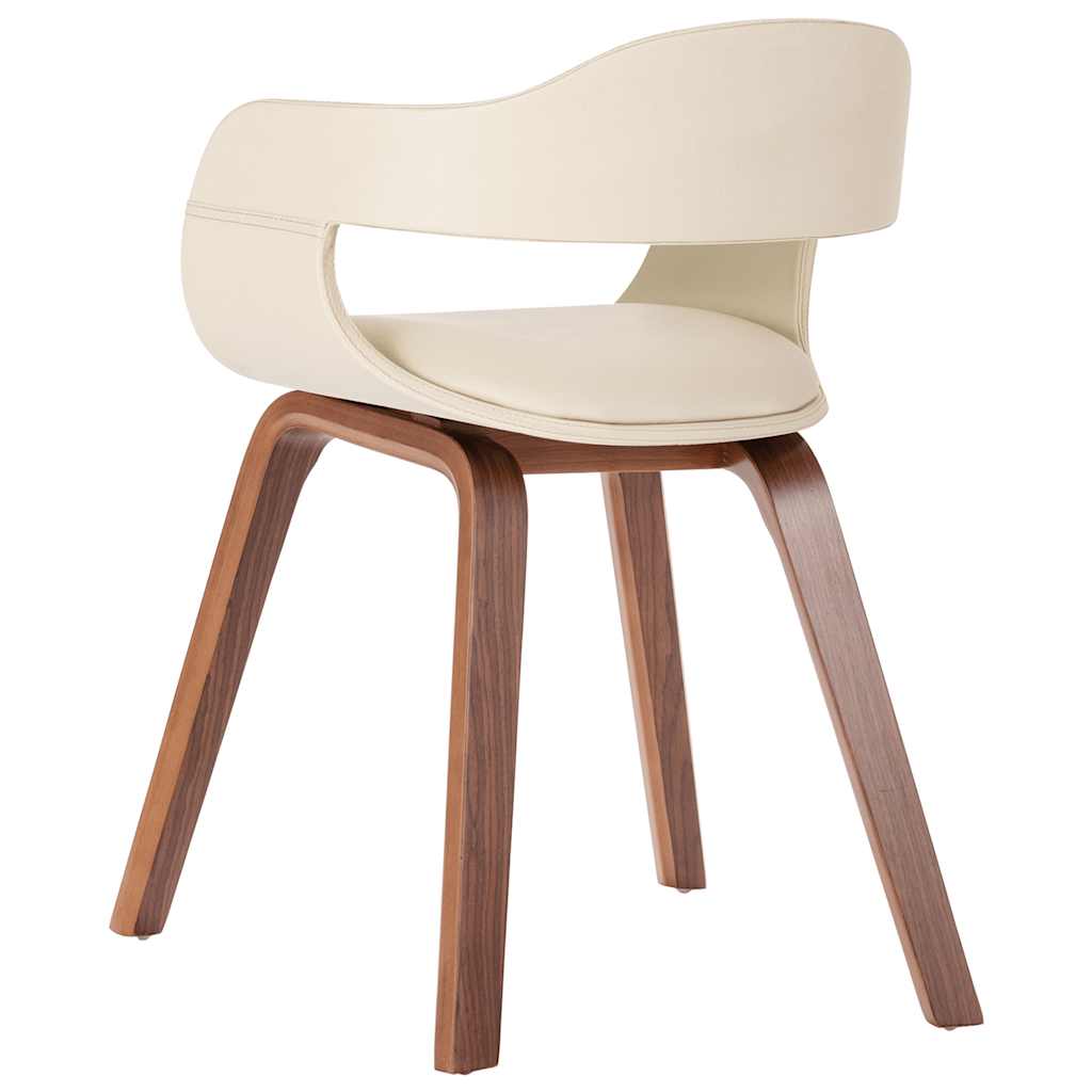 Dining chair with beech legs, white, faux leather