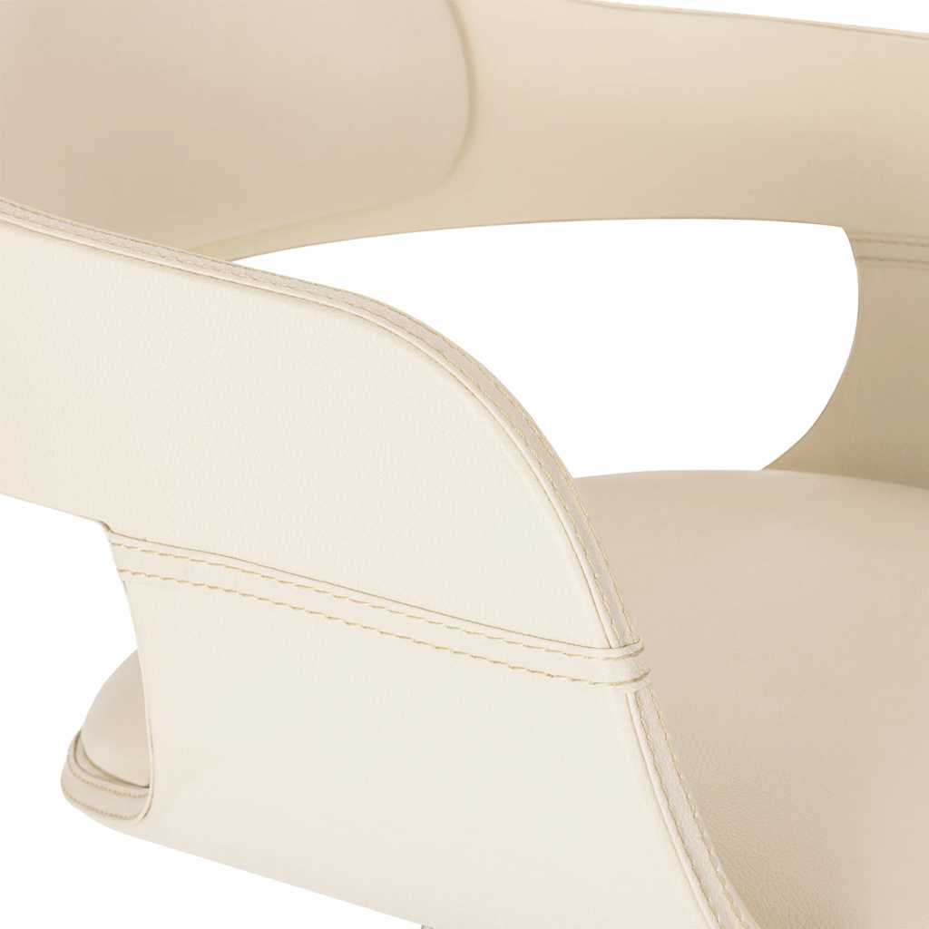 Dining chair with beech legs, white, faux leather
