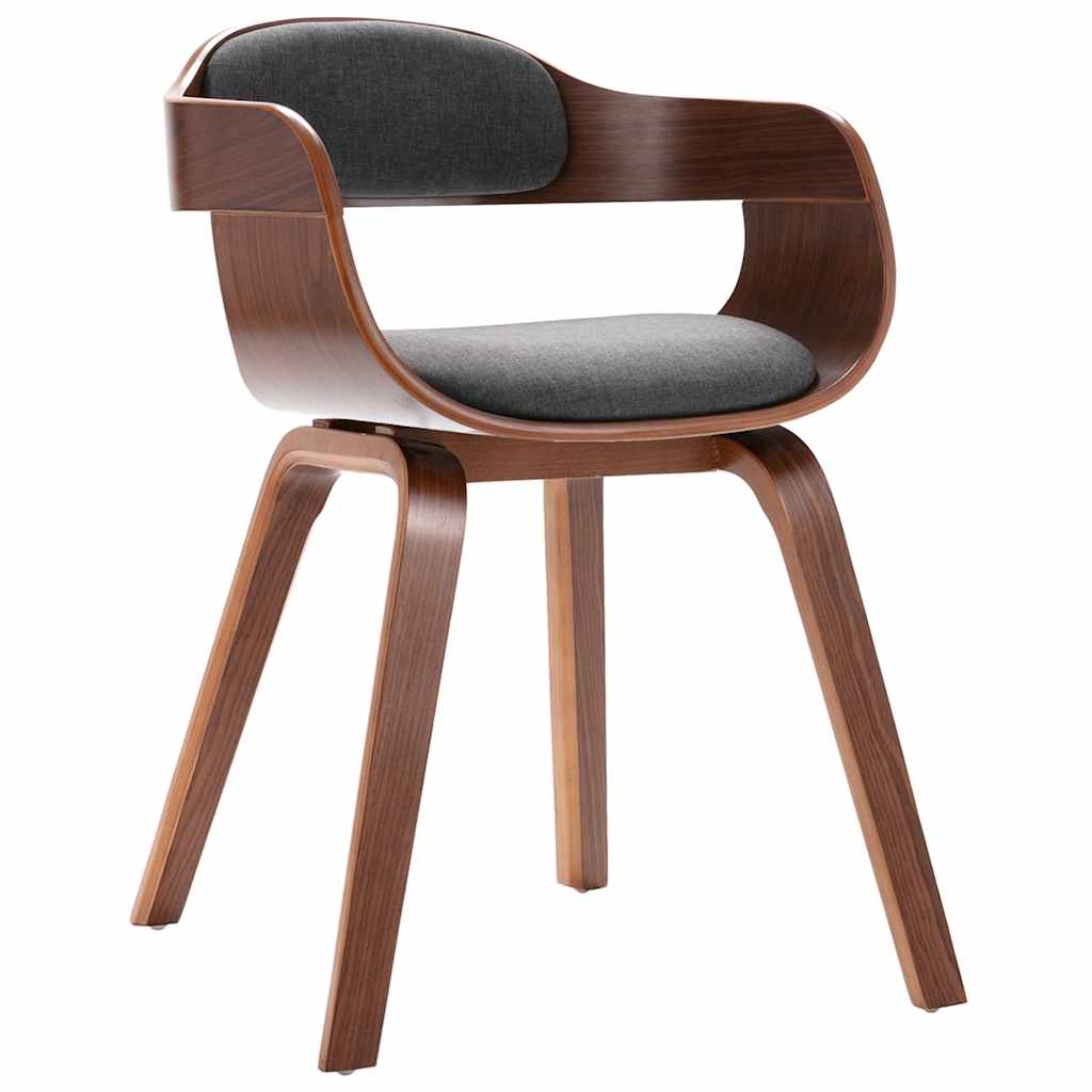 Dining chair, dark gray, bentwood and fabric