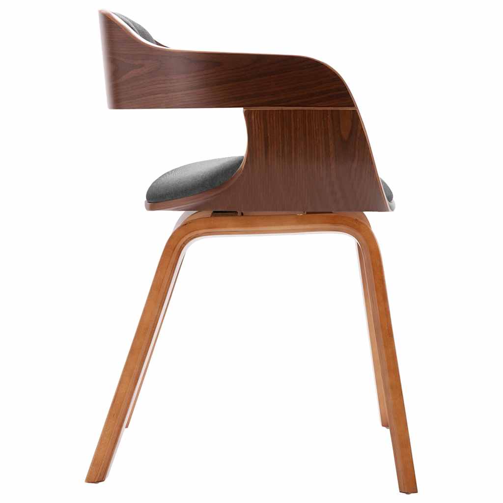 Dining chair, dark gray, bentwood and fabric