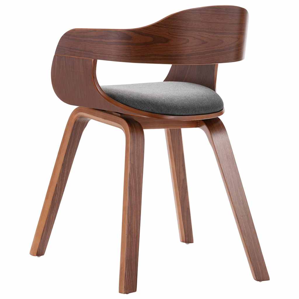Dining chair, dark gray, bentwood and fabric