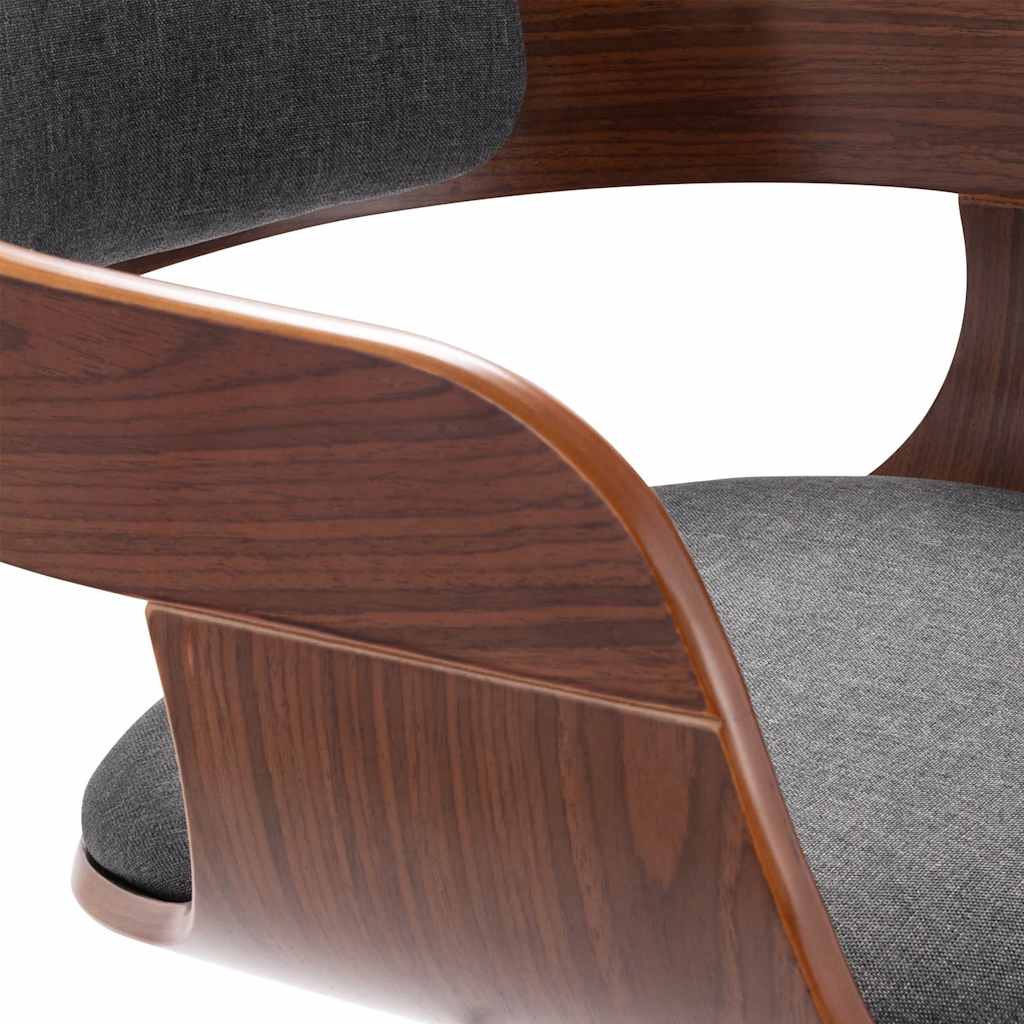 Dining chair, dark gray, bentwood and fabric
