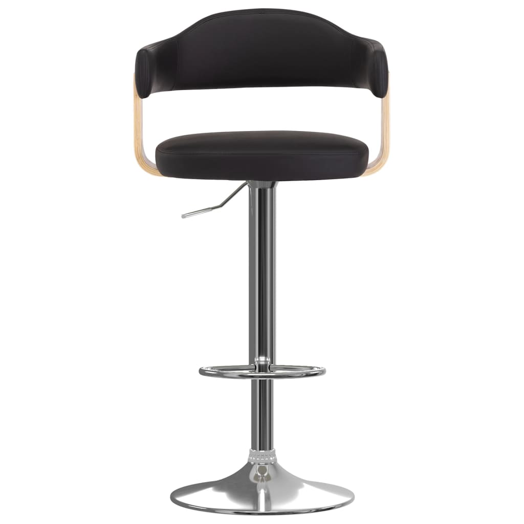 Bar Stools, 2 pcs, Black, Bentwood/Artificial Leather
