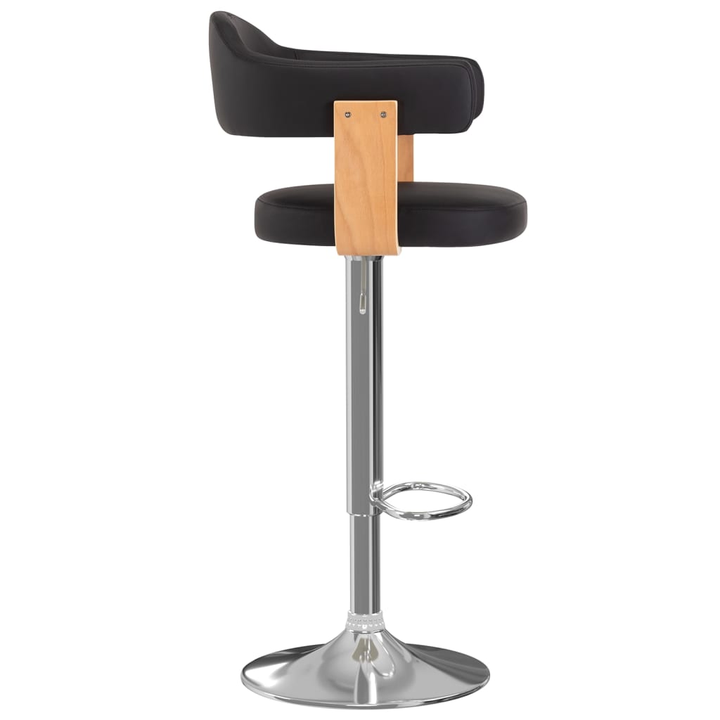 Bar Stools, 2 pcs, Black, Bentwood/Artificial Leather