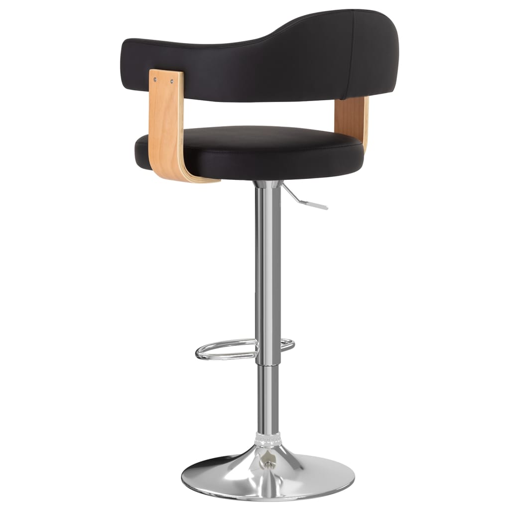 Bar Stools, 2 pcs, Black, Bentwood/Artificial Leather
