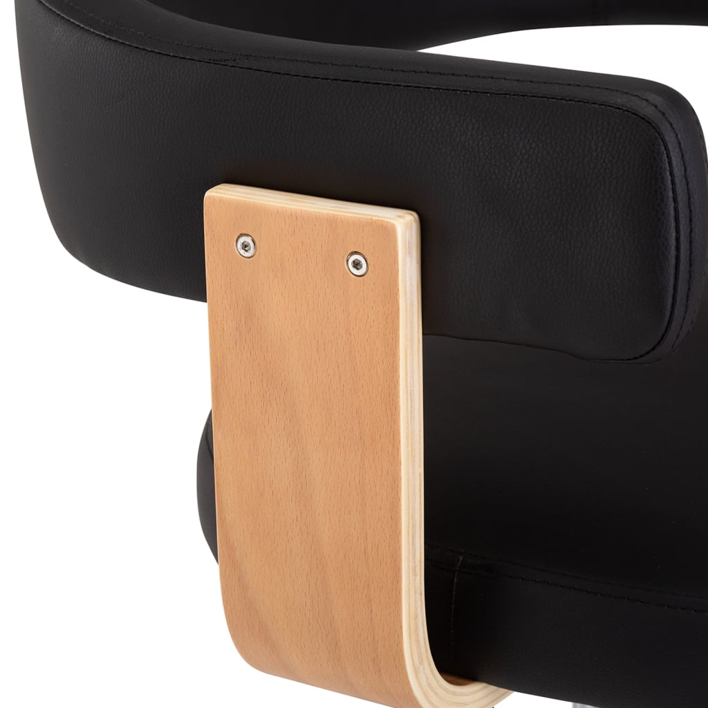 Bar Stools, 2 pcs, Black, Bentwood/Artificial Leather