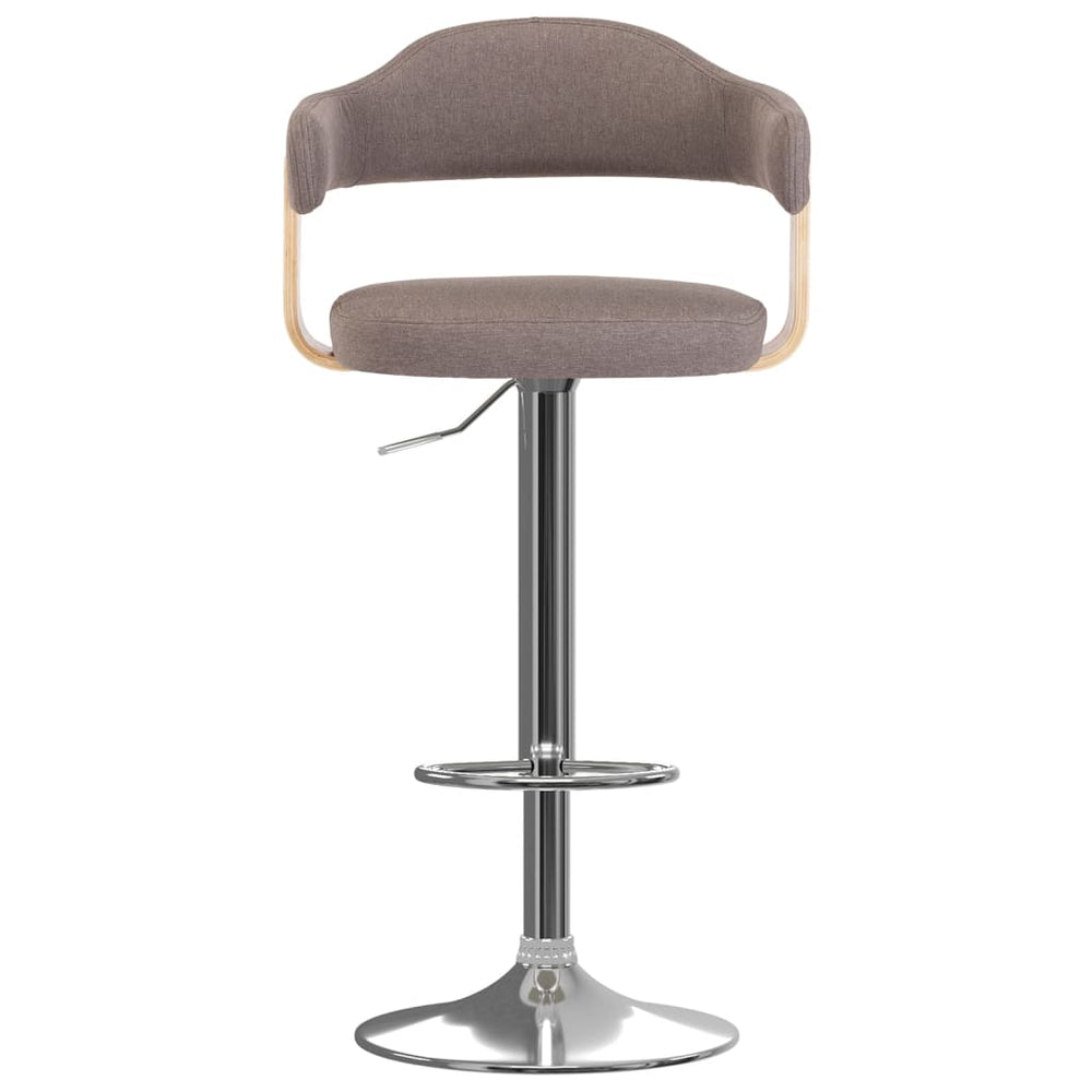 Bar stools, 2 pcs, taupe, bentwood/fabric