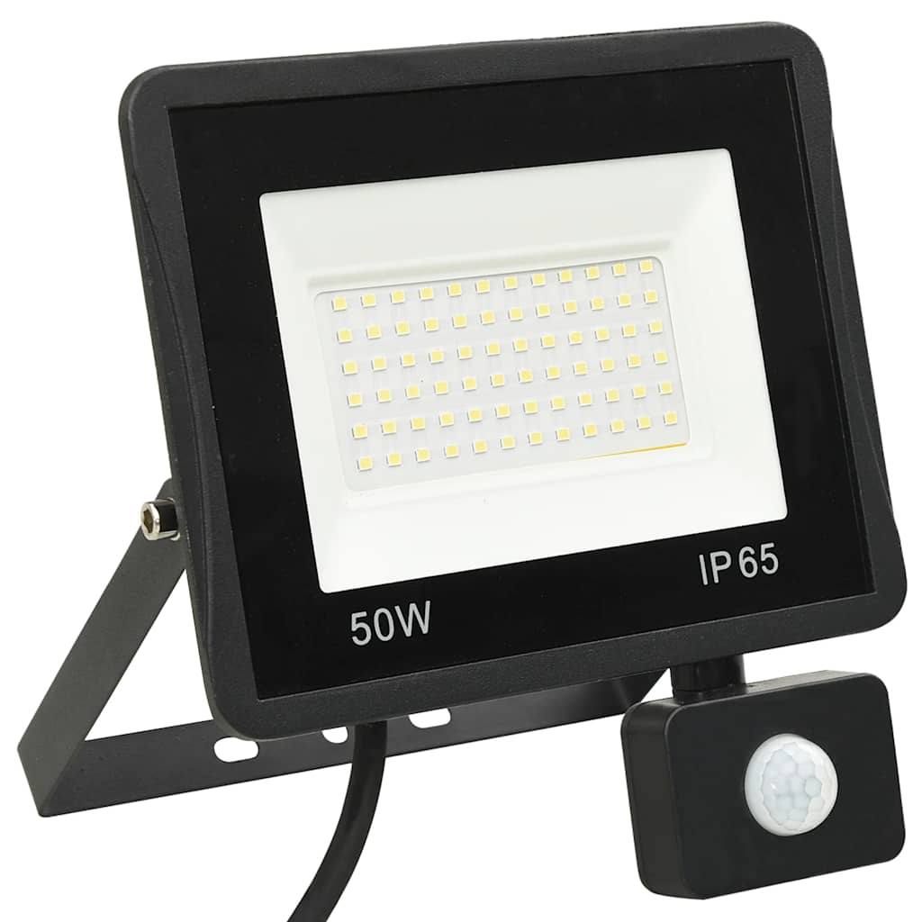 LED prožektors ar sensoru, silti balta gaisma, 50W
