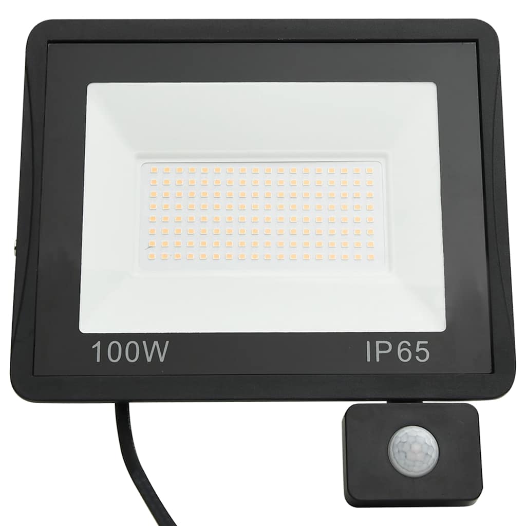 LED prožektors ar sensoru, silti balts, 100W