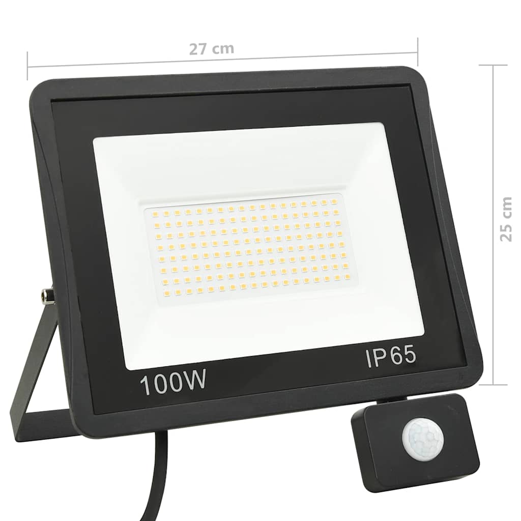 LED prožektors ar sensoru, auksti balts, 100W