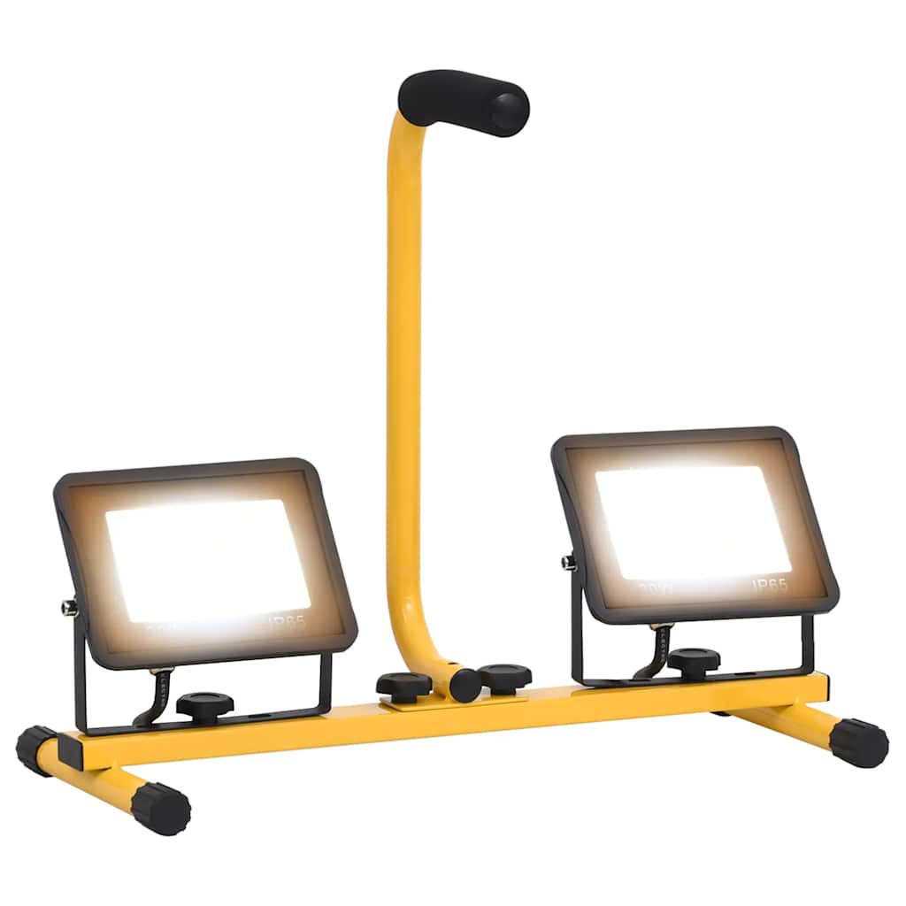 LED prožektors ar rokturi, silti balts, 2x30W