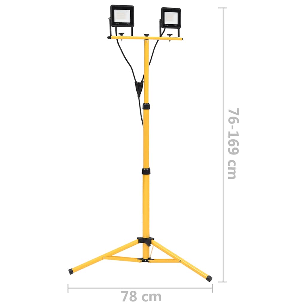 LED prožektorius su trikoju, šaltos baltos spalvos, 2x30W