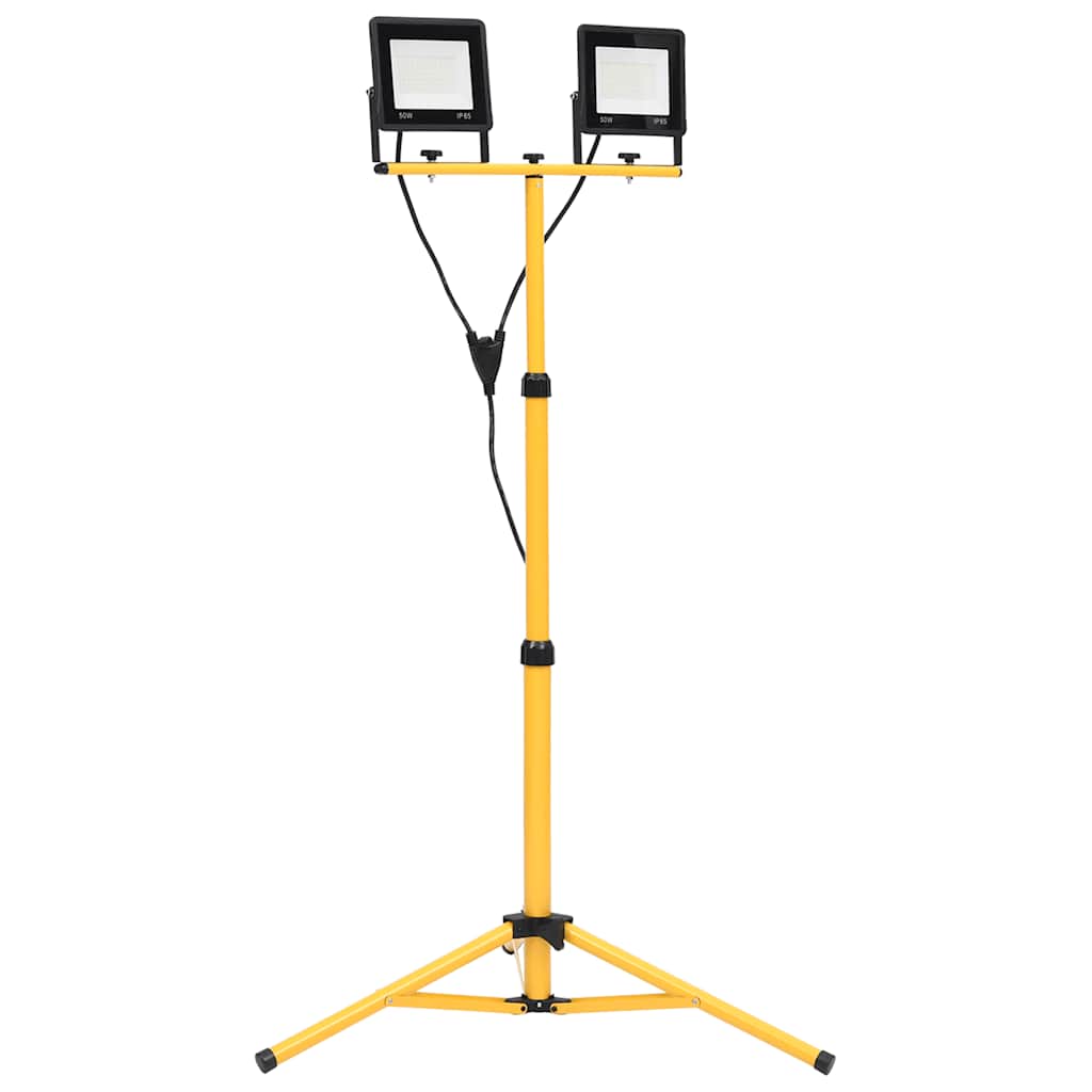 LED prožektors ar statīvu, auksti balts, 2x50W