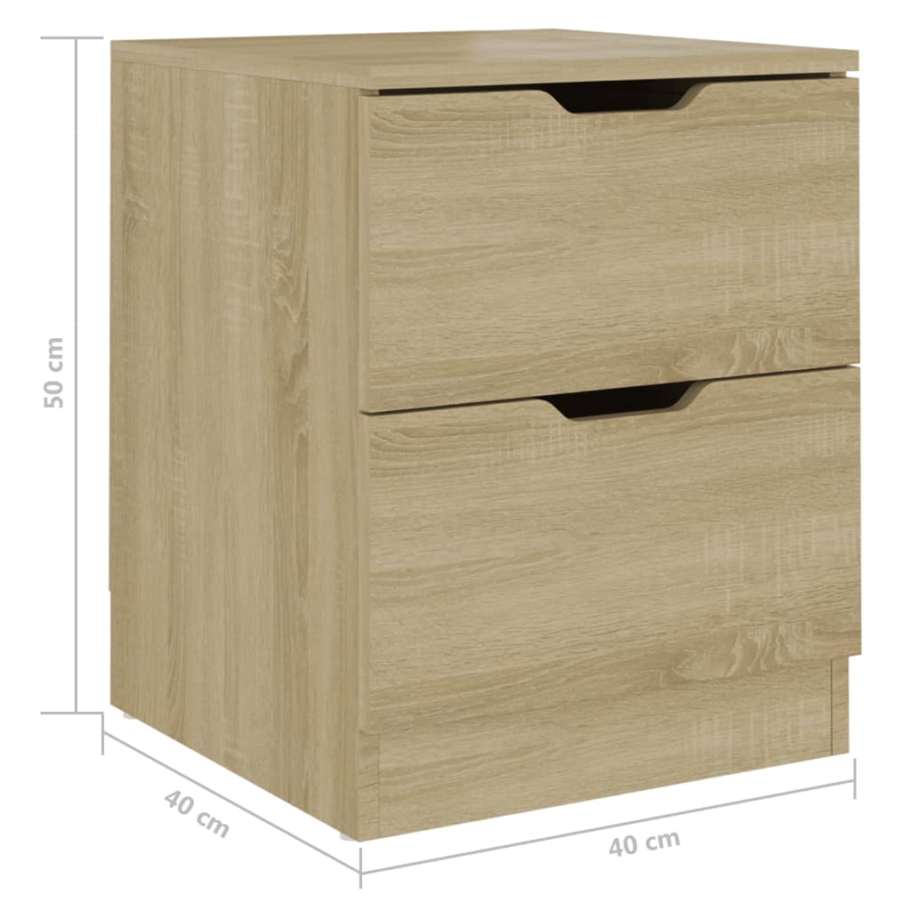 Bedside tables, 2 pcs., oak, 40x40x50cm, treated wood