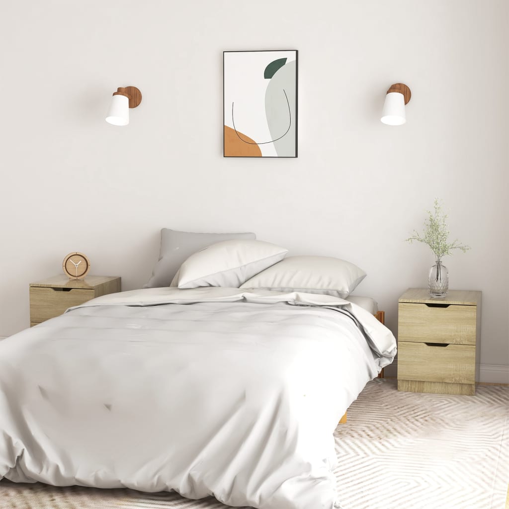Bedside tables, 2 pcs., oak, 40x40x50cm, treated wood