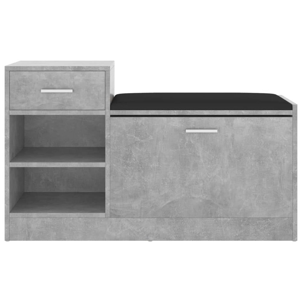 Shoe bench, concrete grey, 94.5x31x57cm, engineered wood