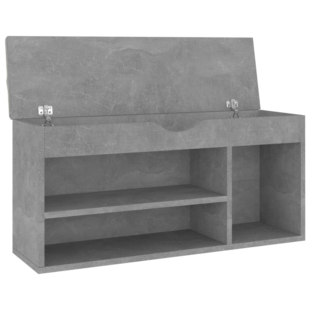 Shoe bench with cushion, concrete, 104x30x49cm, wood