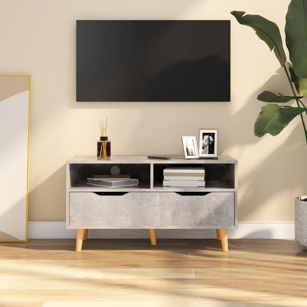 Televizoriaus spintelė, betono, 90x40x48,5cm, apdirbta mediena