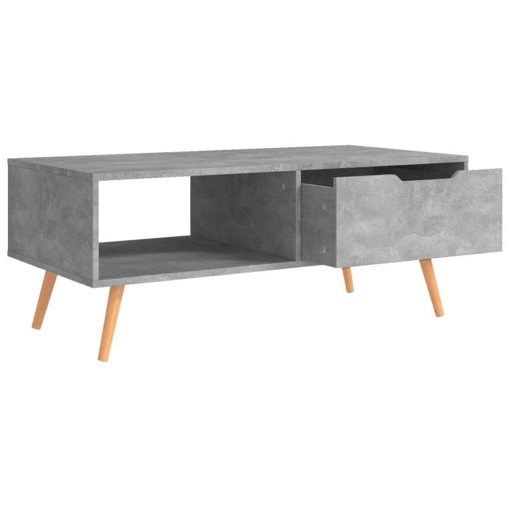 Kavos staliukas, betono pilkas, 100x49,5x43cm, apdirbta mediena