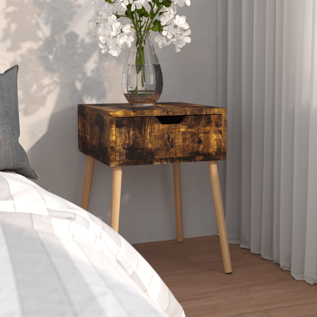 Nightstand, smoky oak, 40x40x56cm, engineered wood