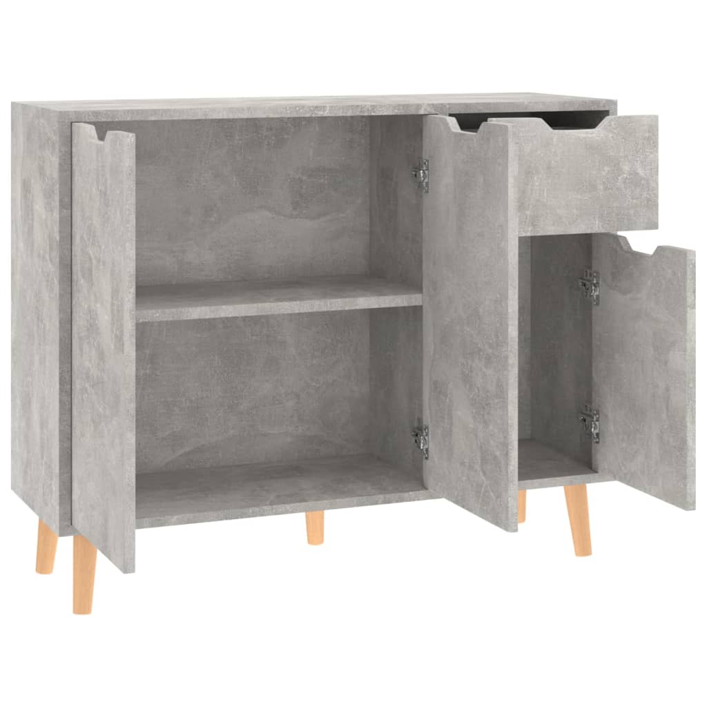 Šoninė spintelė, betono pilka, 90x30x72cm, apdirbta mediena