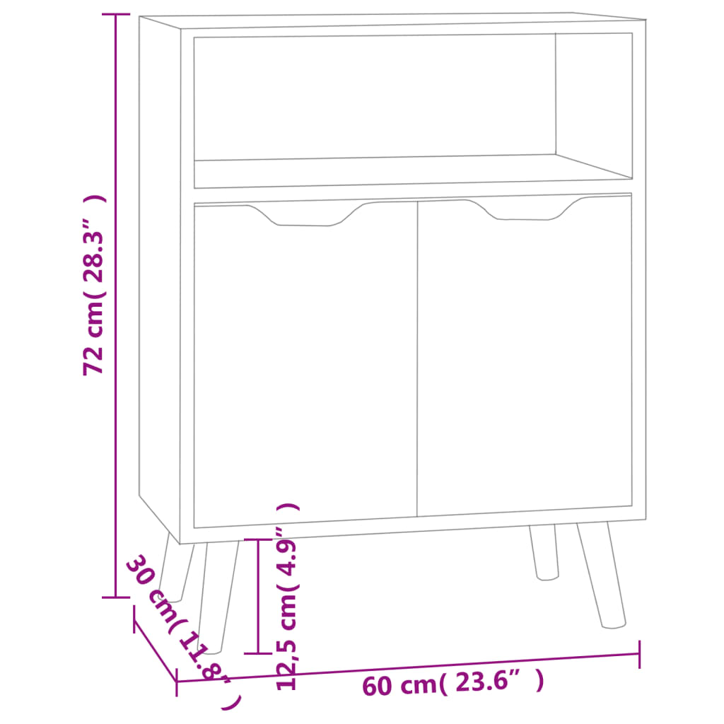 Side cabinet, concrete gray, 60x30x72cm, engineered wood