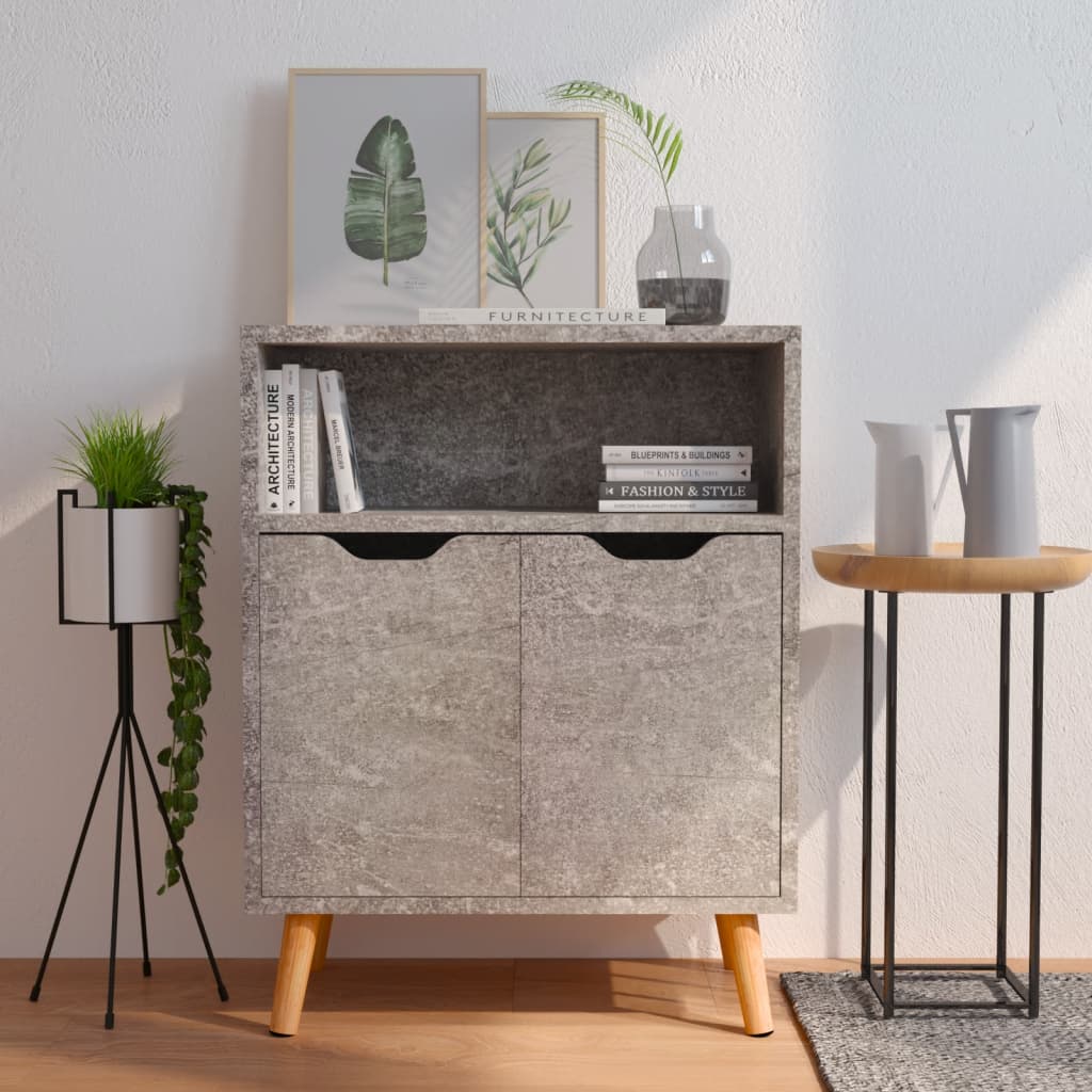 Side cabinet, concrete gray, 60x30x72cm, engineered wood