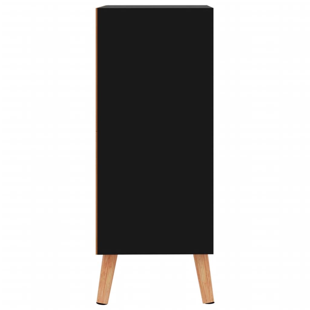 Sānu skapītis, melns, 60x30x72 cm, apstrādāta koksne, spīdīgs