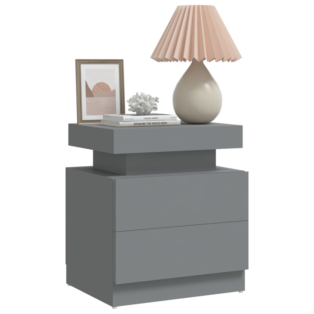 Nightstand, gray, 45x35x52cm, engineered wood