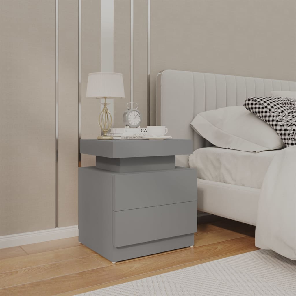 Nightstand, gray, 45x35x52cm, engineered wood