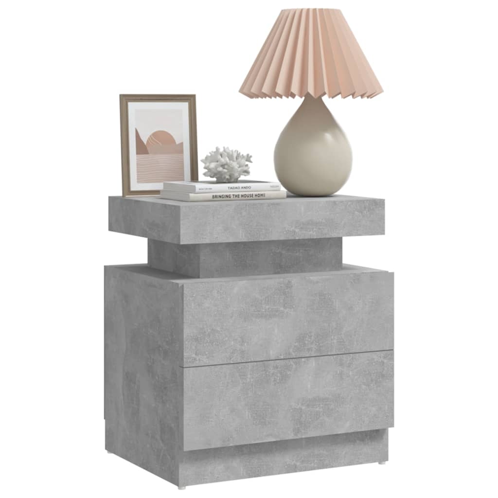 Nightstand, concrete gray, 45x35x52cm, engineered wood