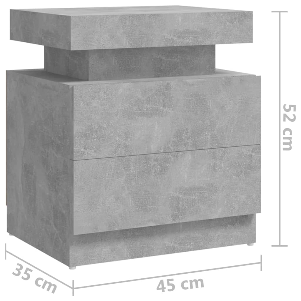 Nightstand, concrete gray, 45x35x52cm, engineered wood