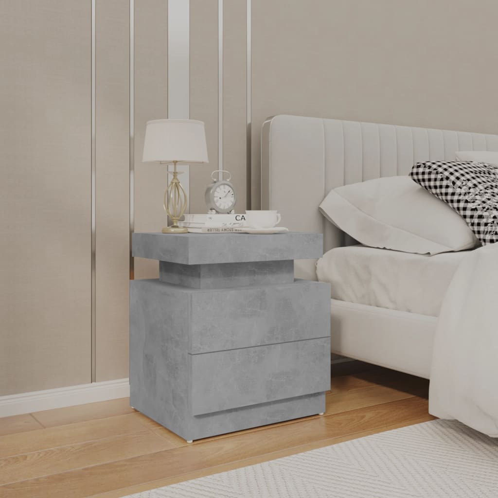 Nightstand, concrete gray, 45x35x52cm, engineered wood